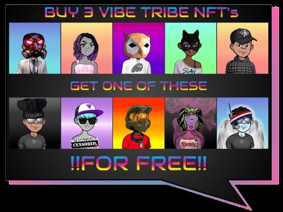 VibeTribe Buy 3 Get 1 Free requires joining Puffsterz Discord
